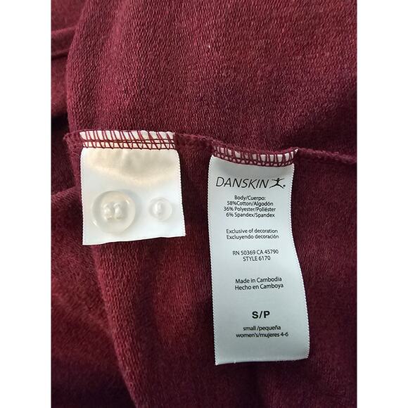 Danskin Burgundy Lightweight Long Sleeve Thumb-Holes Jacket  Women S - Picture 5 of 5